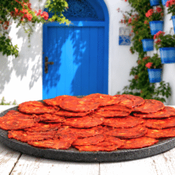 Chorizo-iberique-Bellota-sachet-80gr-tranche-4sachets