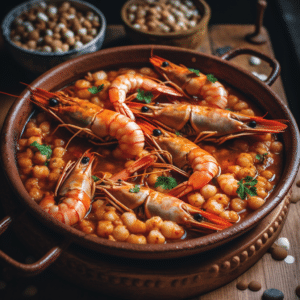Recette de pois chiches aux ecrevisses