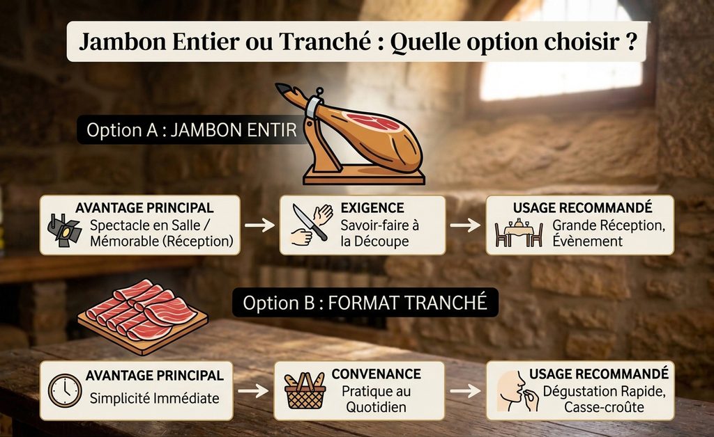 Acheter jambon ibérique entier : comment choisir le bon format ? 2 acheter jambon ibérique entier